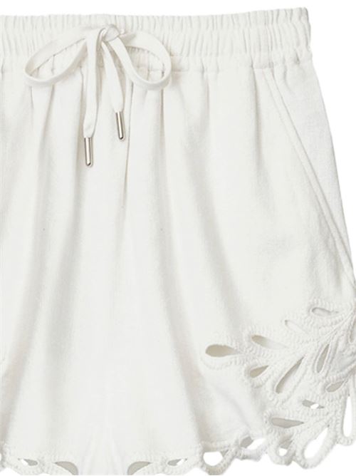 Shorts con ricamo in cotone bianco MARANT ETOILE | SH0187FAC1J12E20WH